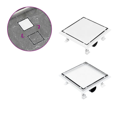 Duschablauf 2-in-1 Flacher und Flieseneinsatz-Deckel 20×20 cm